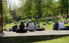 Studierende auf der G-Wiese