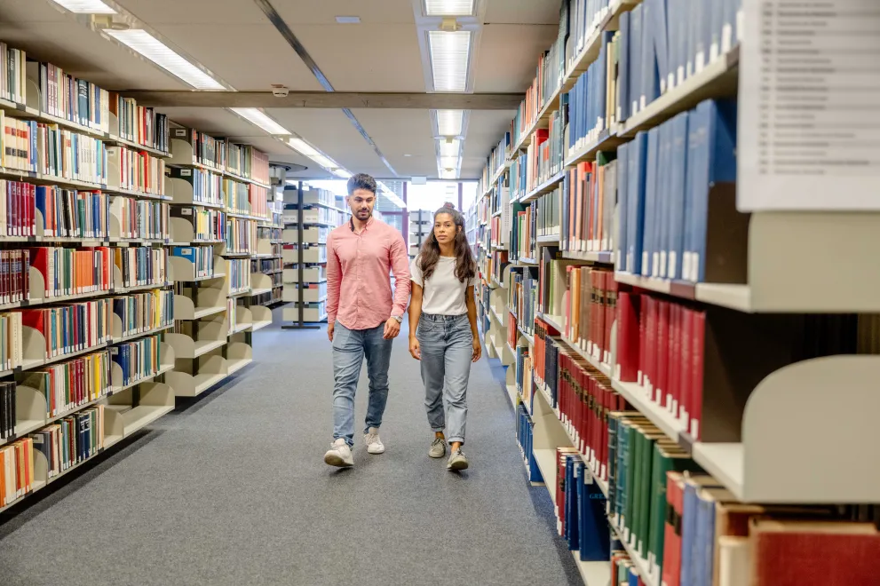 Students in the university library